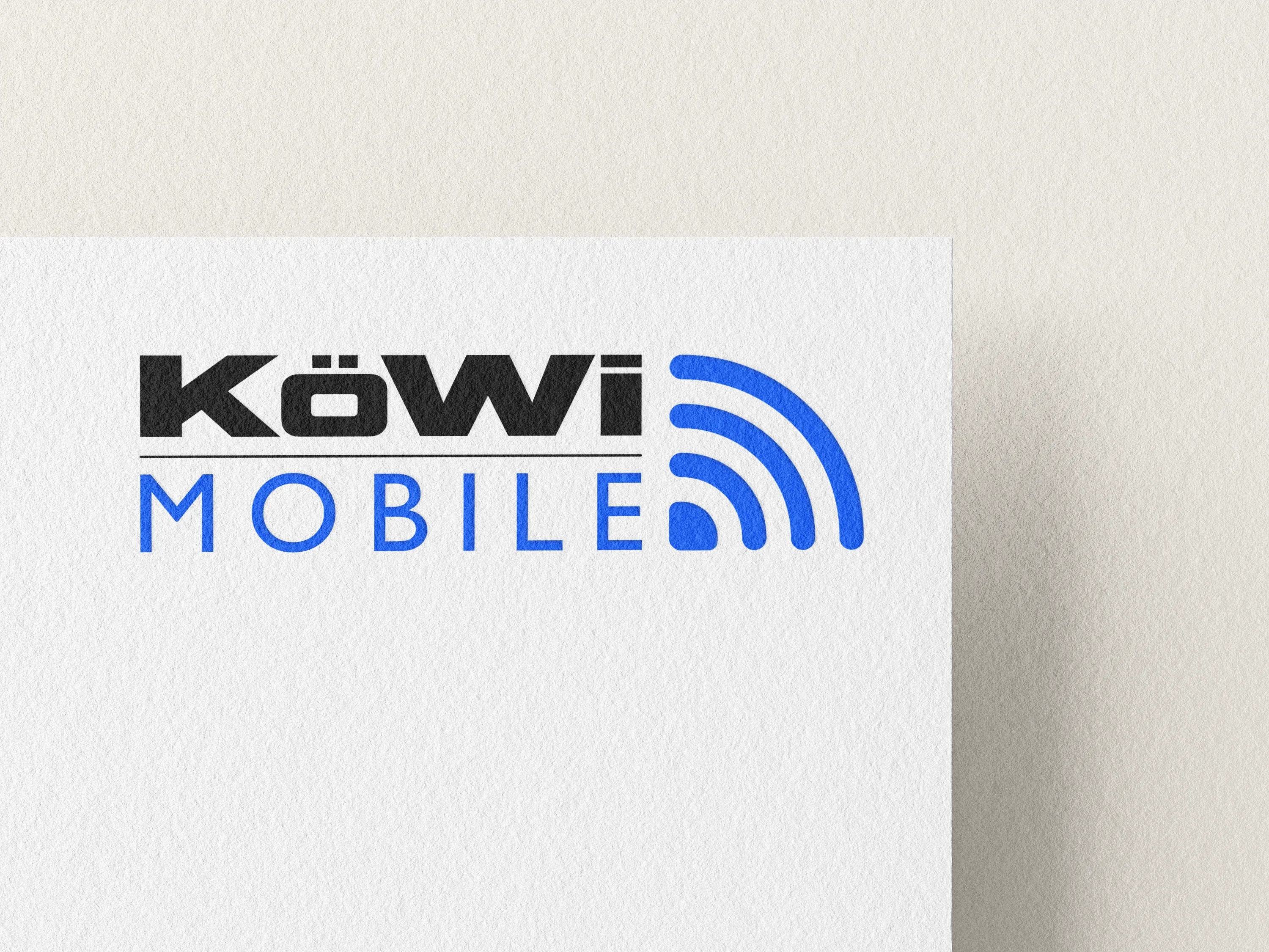 Logo für KöWi Mobile — Wortmarke für einen mobilen Dienstleister
